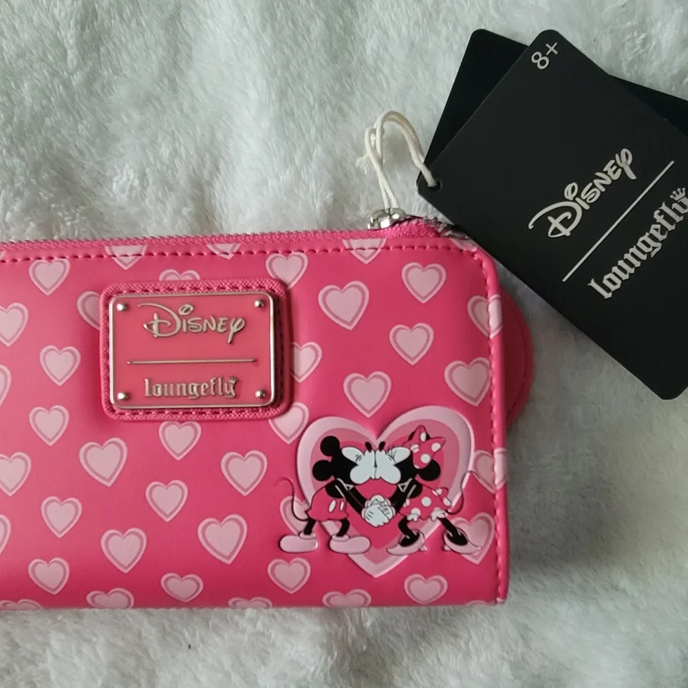 NWT-Disney Loungefly Pink Heart Wallet - Picture 2 of 12